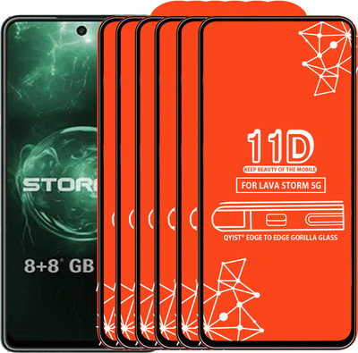 Qyist Edge To Edge Tempered Glass for LAVA STORM 5G(Pack of 6)