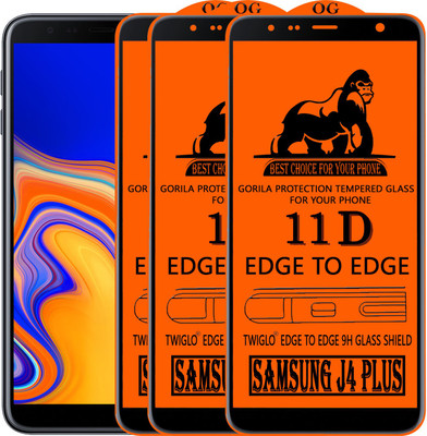 TWIGLO Edge To Edge Tempered Glass for SAMSUNG J4 PLUS(Pack of 3)