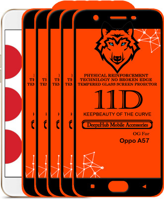 DeepzHub Edge To Edge Tempered Glass for Oppo A57(Pack of 5)