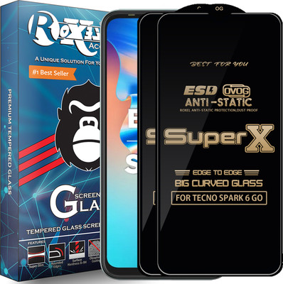 Roxel Edge To Edge Tempered Glass for TECNO SPARK 6 GO(Pack of 2)