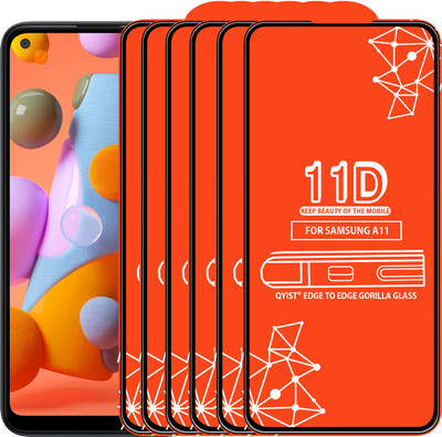 Qyist Edge To Edge Tempered Glass for Samsung Galaxy A11(Pack of 6)