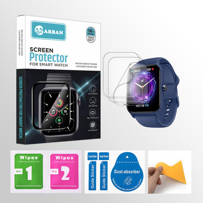 ARBAN Edge To Edge Tempered Glass for FASTRACK REFLEX KRUZ 1.8 inch Smartwatch 3 PROTECTOR + 3 WIPES + 3 DUST REMOVAL STICKER + 1 WIPER(Pack of 3)