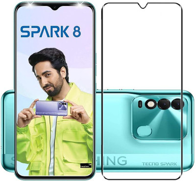 9H Edge To Edge Tempered Glass for Tecno Spark 8-9H Toughest Glass with Strong Protection(Pack of 1)