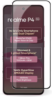 VALKAR Edge To Edge Tempered Glass for realme P4 5G(Pack of 1)
