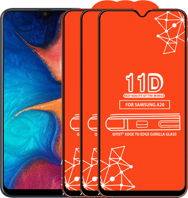 Qyist Edge To Edge Tempered Glass for Samsung Galaxy A20(Pack of 3)