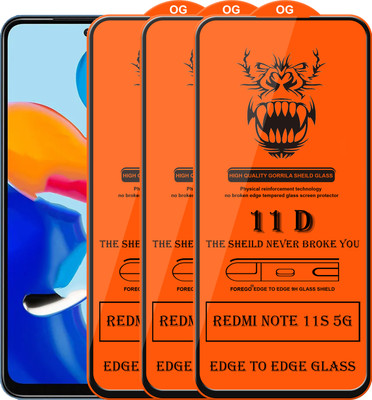 Forego Edge To Edge Tempered Glass for Redmi Note 11s 5G(Pack of 3)