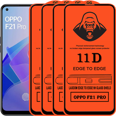 Laxdom Edge To Edge Tempered Glass for OPPO F21 PRO(Pack of 4)