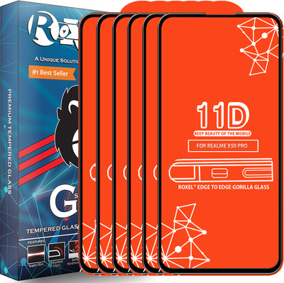 Roxel Edge To Edge Tempered Glass for Realme X50 Pro(Pack of 6)