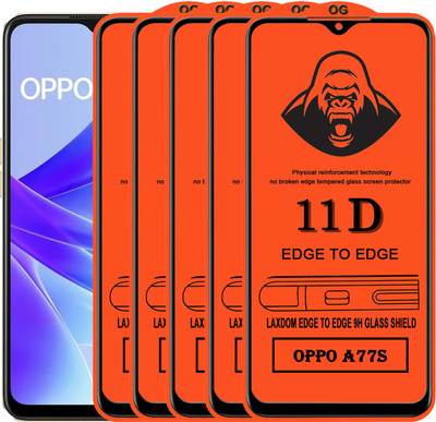 Laxdom Edge To Edge Tempered Glass for OPPO A77S(Pack of 5)