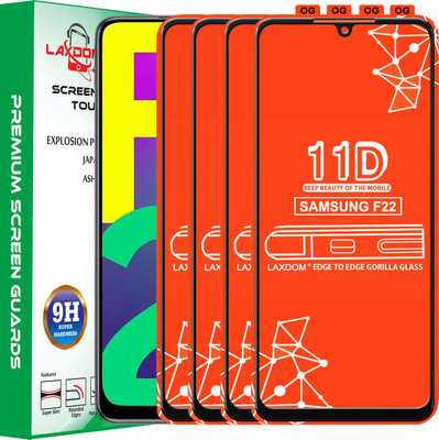 Laxdom Edge To Edge Tempered Glass for SAMSUNG GALAXY F22(Pack of 4)
