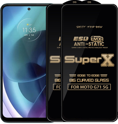 Roxel Edge To Edge Tempered Glass for MOTO G71 5G(Pack of 2)