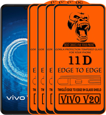 TWIGLO Edge To Edge Tempered Glass for VIVO V20(Pack of 4)