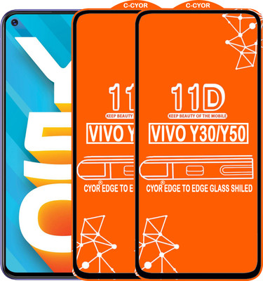 CYOR Edge To Edge Tempered Glass for VIVO Y50(Pack of 2)