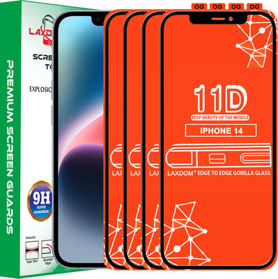 Laxdom Edge To Edge Tempered Glass for APPLE IPHONE 14(Pack of 4)