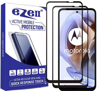 eZell Edge To Edge Tempered Glass for MOTOROLA G31(Pack of 2)