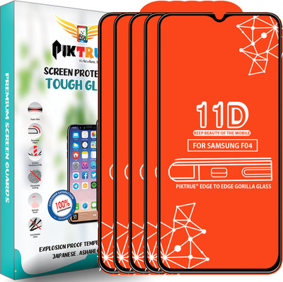 PikTrue Edge To Edge Tempered Glass for Samsung Galaxy F04(Pack of 5)