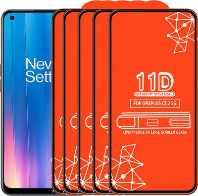 Qyist Edge To Edge Tempered Glass for Oneplus Ce 2 5G(Pack of 5)