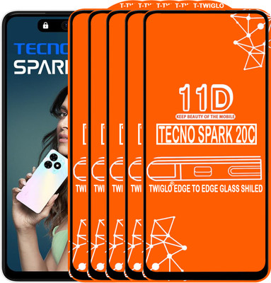 Flipkart SmartBuy Edge To Edge Tempered Glass for TECNO SPARK 20C(Pack of 5)