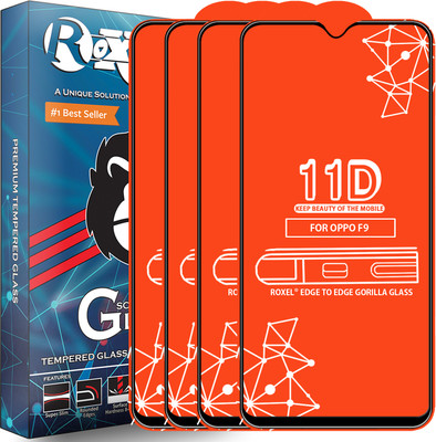Roxel Edge To Edge Tempered Glass for Oppo F9(Pack of 4)