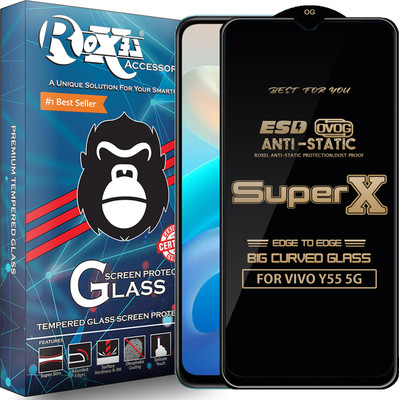 Roxel Edge To Edge Tempered Glass for VIVO Y55 5G(Pack of 1)