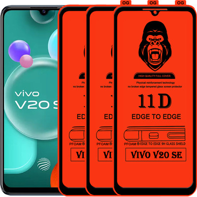 Laxdom Edge To Edge Tempered Glass for VIVO V20 SE(Pack of 3)