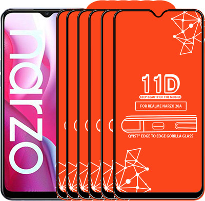 Qyist Edge To Edge Tempered Glass for Realme Narzo 20A(Pack of 6)