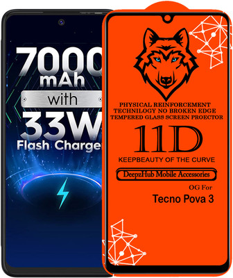 DeepzHub Edge To Edge Tempered Glass for Tecno Pova 3(Pack of 1)