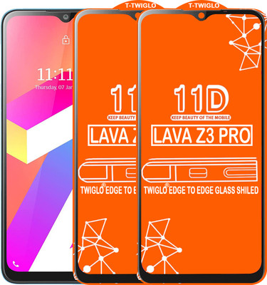 TWIGLO Edge To Edge Tempered Glass for LAVA Z3 PRO(Pack of 2)