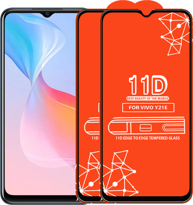 Qyist Edge To Edge Tempered Glass for Vivo Y21E(Pack of 2)