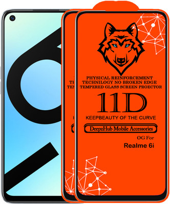 DeepzHub Edge To Edge Tempered Glass for Realme 6i(Pack of 2)