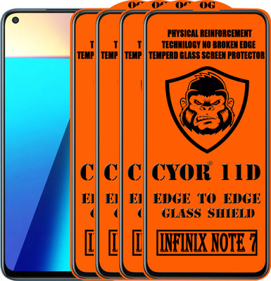 CYOR Edge To Edge Tempered Glass for INFINIX NOTE 7(Pack of 4)