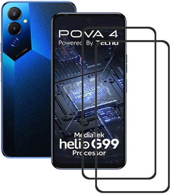 NSTAR Edge To Edge Tempered Glass for Tecno POVA 4(Pack of 2)