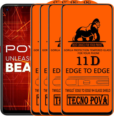 TWIGLO Edge To Edge Tempered Glass for TECNO POVA(Pack of 4)