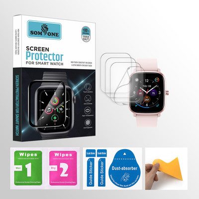 SOMTONE Edge To Edge Tempered Glass for Amazfit GTS 2 Mini Smartwatch 4 PROTECTOR + 4 WIPES + 4 DUST REMOVAL STICKER + 1 WIPER(Pack of 4) SOMTONE Edge To Edge Tempered Glass for Amazfit GTS 2 Mini Smartwatch 4 PROTECTOR + 4 WIPES + 4 DUST REMOVAL STICKER + 1 WIPER(Pack of 4)
