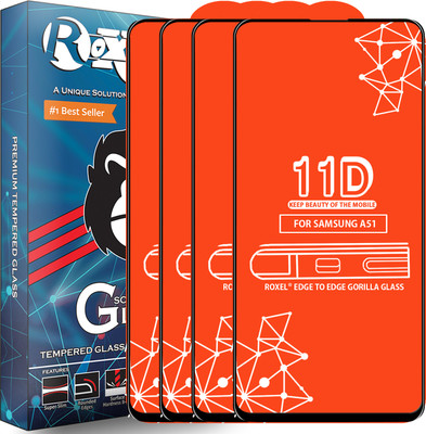 Roxel Edge To Edge Tempered Glass for Samsung Galaxy A51(Pack of 4)