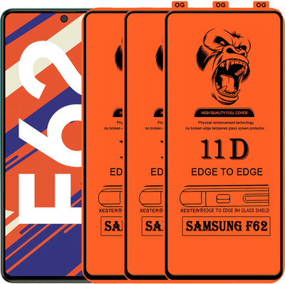 PFOAM Edge To Edge Tempered Glass for SAMSUNG GALAXY F62(Pack of 3)