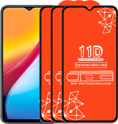 Qyist Edge To Edge Tempered Glass for Infinix Smart 5 Pro(Pack of 3)