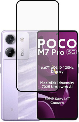 VISHRN Edge To Edge Tempered Glass for POCO C75 5G, Poco C75 5G, Poco C75(Pack of 1)