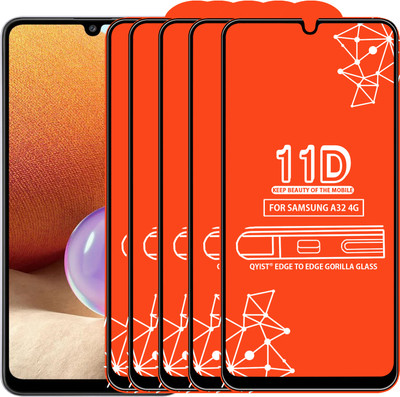 Qyist Edge To Edge Tempered Glass for Samsung A32 4G(Pack of 5)