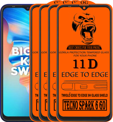 TWIGLO Edge To Edge Tempered Glass for TECNO SPARK 6 GO(Pack of 4)