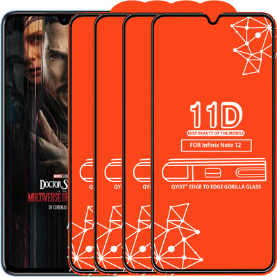 Qyist Edge To Edge Tempered Glass for Infinix Note 12(Pack of 4)