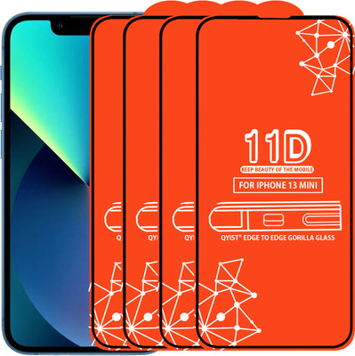 Qyist Edge To Edge Tempered Glass for Iphone 13 Mini(Pack of 4)