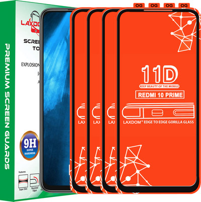 Laxdom Edge To Edge Tempered Glass for REDMI 10 PRIME(Pack of 4)