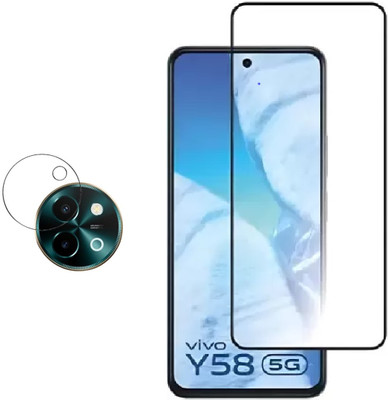 ISAAK Edge To Edge Tempered Glass for Vivo Y58 5G, Edge to Edge, 11D Tempered Glass & Camera Lens Protector (COMBO PACK)(Pack of 2)