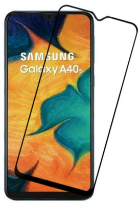 NaturalBuy Edge To Edge Tempered Glass for Samsung Galaxy A40s-With Edge To Edge Coverage - Black [9H Gorilla] [Free Cleaning Kit Included](Pack of 1)