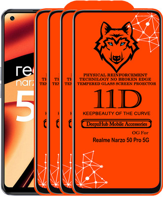 DeepzHub Edge To Edge Tempered Glass for Realme Narzo 50 Pro 5G(Pack of 4)