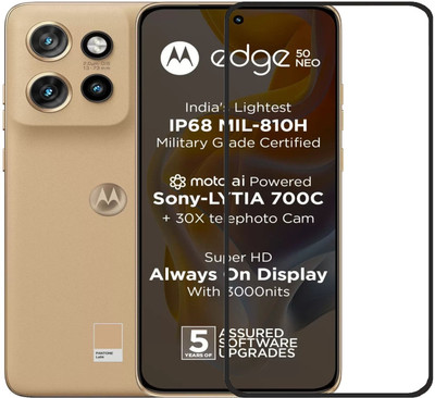 DSCASE Edge To Edge Tempered Glass for Motorola Edge 50 Neo, Moto Edge 50 Neo(Pack of 1)