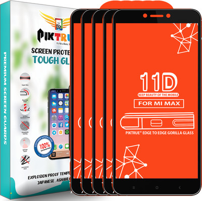 PikTrue Edge To Edge Tempered Glass for Mi Max(Pack of 5)