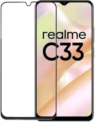 NKCASE Edge To Edge Tempered Glass for Realme C33(Pack of 1)
