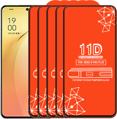 Qyist Edge To Edge Tempered Glass for Oppo Reno 8 Pro Plus(Pack of 5)